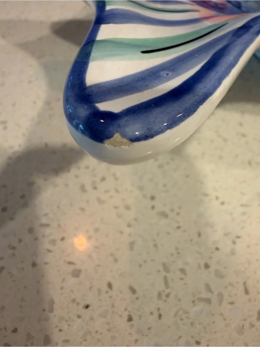 Fortunoff Vintage hand-painted Italian Ceramic fish-shaped serving platter